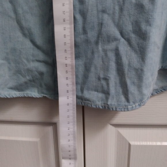 Forever 21 I love h81 denim woven shirt, medium button down, western shirt, new - Picture 5 of 9